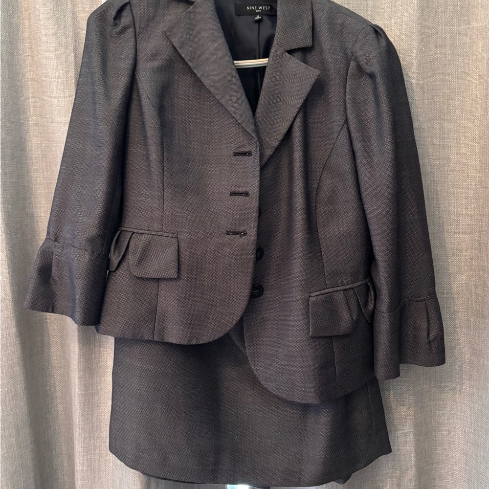 Nine West  Women's gray  Jacket & Skirt Set